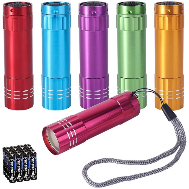 KunHe Paquete de 6 mini linternas LED pequeñas COB para niños 100 lúmenes con batería Luz de flash brillante para acampar