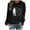 Black, variant on Babysbule Womens Hoodless Sweatshirt Fashion Women's Casual Hoodless Round Neck Pullover Print Long Sleeve Sweatshirt