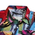 thumbnail image 4 of ZANZEA Robe Chemise Femme Col Teinture sur Nœuds Imprimé Multicolore Manches Longues, 4 of 9