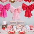 thumbnail image 2 of BINGLI Giant Red Bow Decor - 22x24 Inch Oversized Satin Ribbon Bow | Oversized Blush Bow Wall Decor for Coquette Room, Ballerina Birthday & Aesthetic Bedroom, 2 of 8