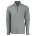 thumbnail image 2 of Men's Cutter & Buck Heather Gray New York Yankees Peshastin Eco Fleece Recycled Raglan Quarter-Zip Top, 2 of 3