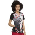 thumbnail image 3 of Tooniforms Women Scrubs Top, V-Neck, TF639, L, Mulan And Mushu, 3 of 7