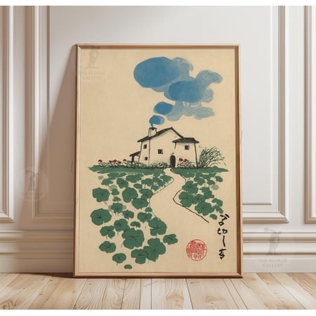 Cottage Path Poster Japanese Style Countryside Wall Art Minimal Rustic Landscape Print Home Decor Office Wall Art