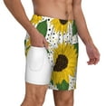 thumbnail image 3 of Balery Sunflowers Mens Swim Trunks Swim Shorts for Men Quick Dry Inseam Beach Shorts with Compression Liner Pocket-3X-Large, 3 of 9