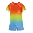 thumbnail image 2 of Baby Boy Swimsuit 1 Piece Upf 50+ Elastic Rash Guard Swimsuits Stretch Colorful Surfing Suit Summer Swimming Clothing Orange Size 3-4 Years, 2 of 5