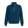thumbnail image 7 of Half Zip Womens Sweatshirt Pullover Tops Casual Lapel Long Sleeve Shirts Fall Trendy Solid Color Hoodies Sweatshirts, 7 of 7