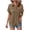 *Brown, variant on Women's Solid Color Short Sleeve Notch Collar Button Shirt,Loose Fit Casual Blouse with Pocket Green,Womens Plus XXL