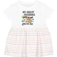 thumbnail image 3 of Inktastic My Great Grandma Loves Me with Sloth and Hearts Girls Baby Dress, 3 of 5