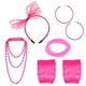 thumbnail image 1 of Muyoka Accesorios de disfraces de los años 80 para niñas y mujeres, accesorios de vestido retro con diadema de encaje, pendientes, guantes de red, collar, pulsera, decoración de fiesta de bricolaje pa Muyoka Hogar, 1 of 7