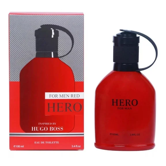 Hero Red Eau de Toilette Spray for Men, 3.8 fl oz by EBC Collection