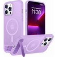 thumbnail image 1 of Funda con Soporte Magnético invisible, Delgada Mate, para iPhone 13 Pro Max, Morado Claro, 1 of 7