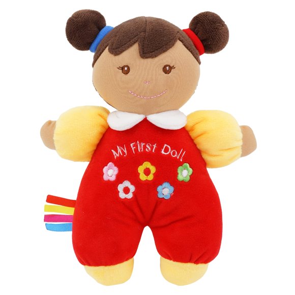 June Garden 9"" My First Doll Ava - Muñeca de peluche suave - Traje rojo