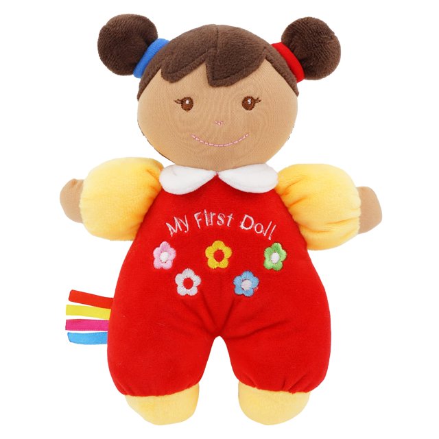 June Garden 9"" My First Doll Ava - Muñeca de peluche suave - Traje rojo