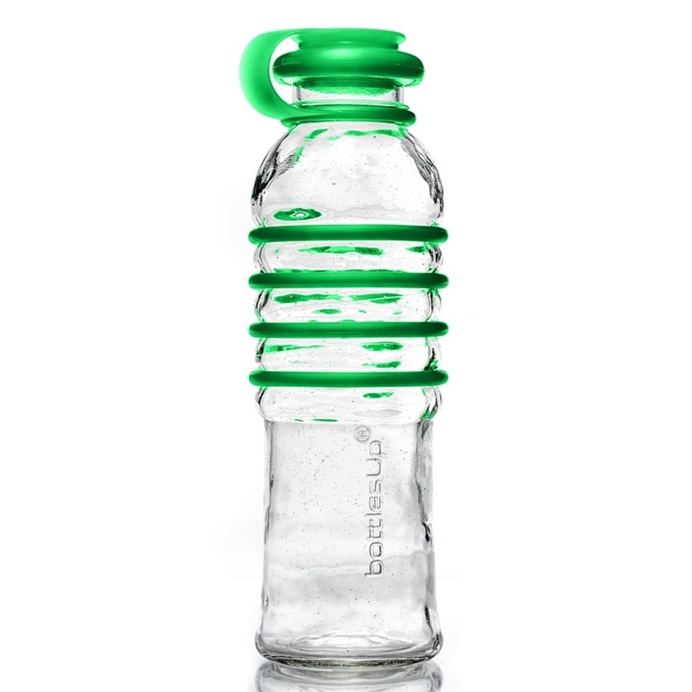 BottlesUp Glass Water Bottle Green 22 oz.