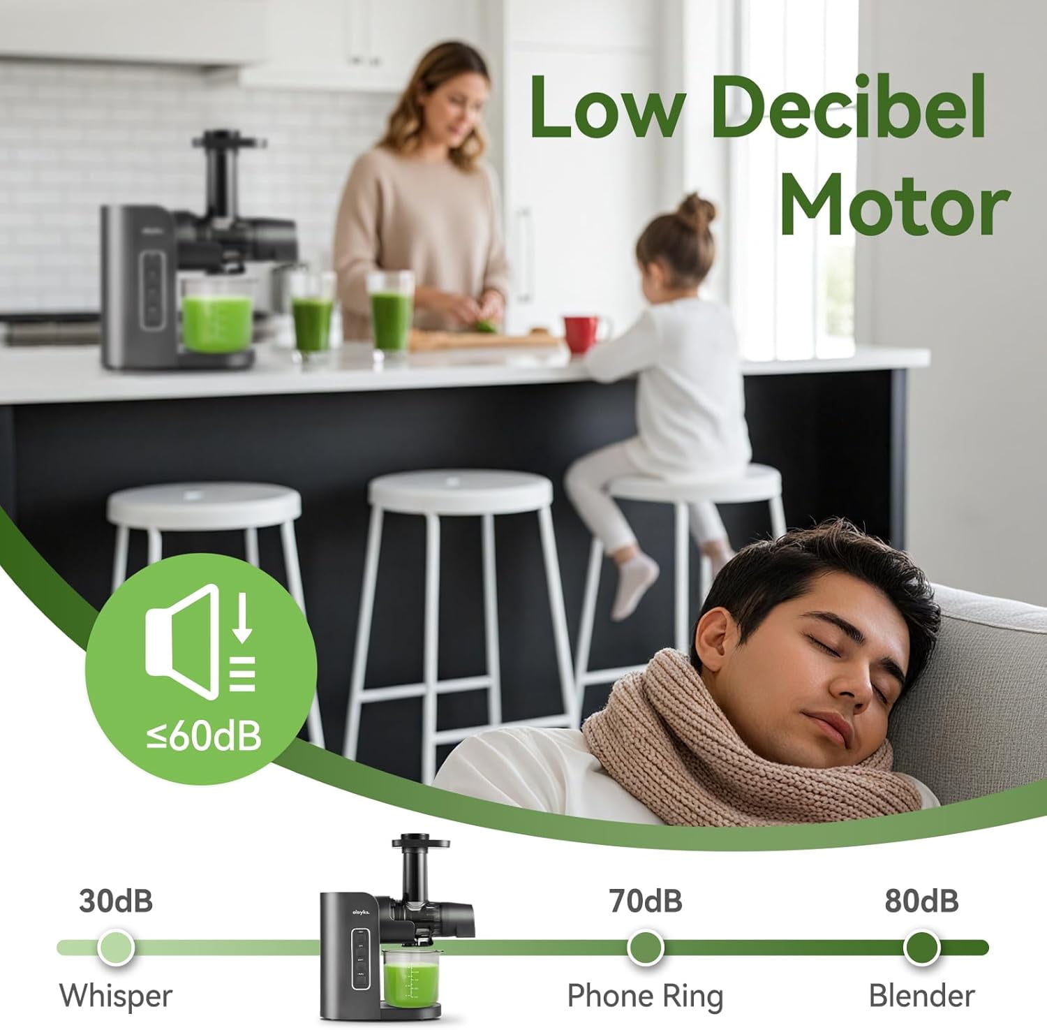 Cold Press Juicer, Slow Masticating Juicer with Soft & Hard Modes for Fruit and Vegetable  Extraction