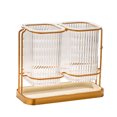 thumbnail image 1 of Soporte para utensilios de encimera de cocina, cubiertos, 2 tazas transparentes con marco, utensilios de cocina prácticos, olla k, cuchara, cuchillo, cubiertos, 1 of 7