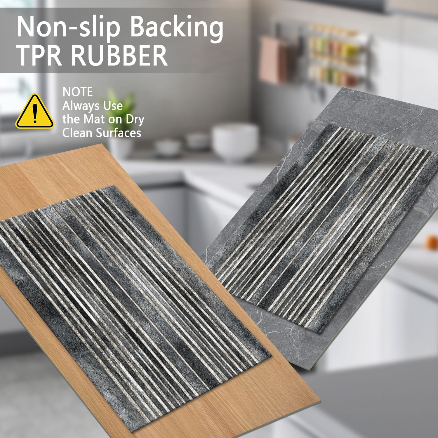 3 Piece Kitchen Rug Set, Non-Slip And Washable, Abstract Pattern Kitchen Hallway Rug, Soft And Comfortable, Suitable For Sinks, Floors, Entrances, Hallways and Bathrooms