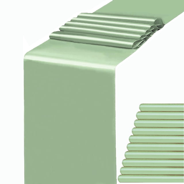 Camino de Mesa WENSINL Satén Verde Salvia 30x274 cm Paquete de 10