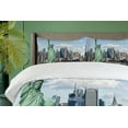 thumbnail image 3 of Ambesonne Harbor Duvet Cover Sets, Lİberty NYC, 2-Queen, Mint Blue, 3 of 6