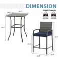 thumbnail image 4 of JOIVI 3-Piece Patio Bar Set, Outdoor Wicker Bistro Set, All-weather Rattan Bar Stools with Cushions and Wood Top Table, 2-person Bar Height Patio Furniture, Bistro Table and Chairs, Navy blue, 4 of 9