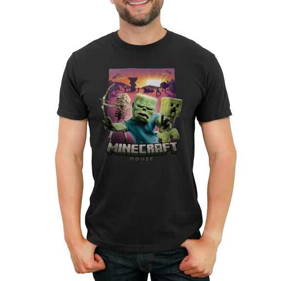 Men's A Minecraft Movie Creatures Attack Graphic T-Shirt