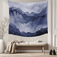 thumbnail image 5 of Navy Blue Ombre Mountain Tapestry for Bedroom Wall Hanging Tapestry, Nature Abstract Art Marble Ceiling Backdrop Tapestries Poster Blanket Wall Decor for Teens Room Living Room Dorm 39" x 59", 5 of 8