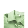 thumbnail image 4 of VISgogo Camisa de mujer, manga 3/4, cuello vuelto, puños esponjosos, blusa con lazo frontal, blusas de fiesta para club VISgogo  moda, 4 of 9