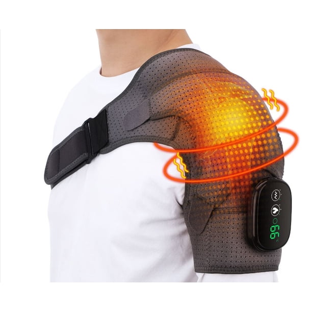 MasaJeador eléctrico de hombro, almohadilla caleFactora, cinturón de soporte para masaJe de vibración, alivio del dolor de artritis, soporte de Fisioterapia térmica de hombro