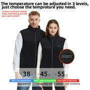 Heated Vest with Battery Pack for Men Women, Heating Vest with 13 Heating Zones Washable Heating Jackets Size Adjustable Winter Vest, Black