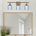 thumbnail image 2 of 516-3W-BB-G559-5BL Innovations Lighting Bridal Veil - 3 Light Bath Vanity-10 Inch Tall and 25 Inch Wide-Brushed Brass Finish-Princess Blue Glass Color, 2 of 3