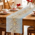 thumbnail image 5 of Coastal Beach Table Runner 70 Inches, Summer Ocean Sea Starfish Blue Wooden Grain Bed Runner Dresser Scarves Tabletop for Indoor Outdoor Parties/Ceremony/Banquet, 13" x 70", 5 of 9