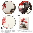 thumbnail image 3 of Designart "Meditative Coral Bonsai in Japon Art I" Floral Floater Framed Wall Art Print, 3 of 7