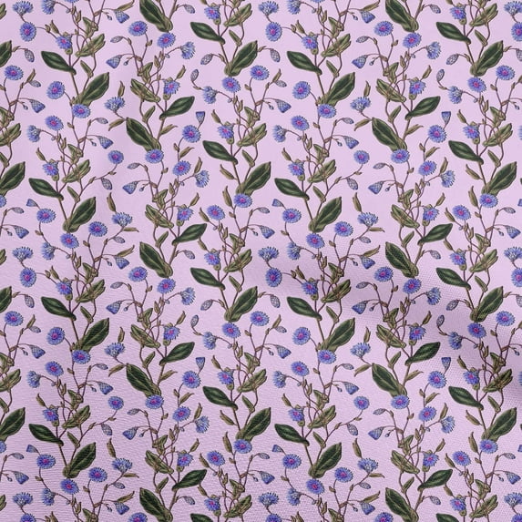oneOone Cotton Cambric Violet Fabric Floral Retro Sewing Fabric By The Yard Printed Diy Clothing Sewing Supplies 56 Inch Wide