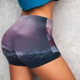thumbnail image 4 of Vsdgher lighthouse Waves Torrential Rain print Workout Shorts for Women Seamless Soft Smooth Gym Yoga Scrunch Active Exercise Fitness Shorts, 4 of 8
