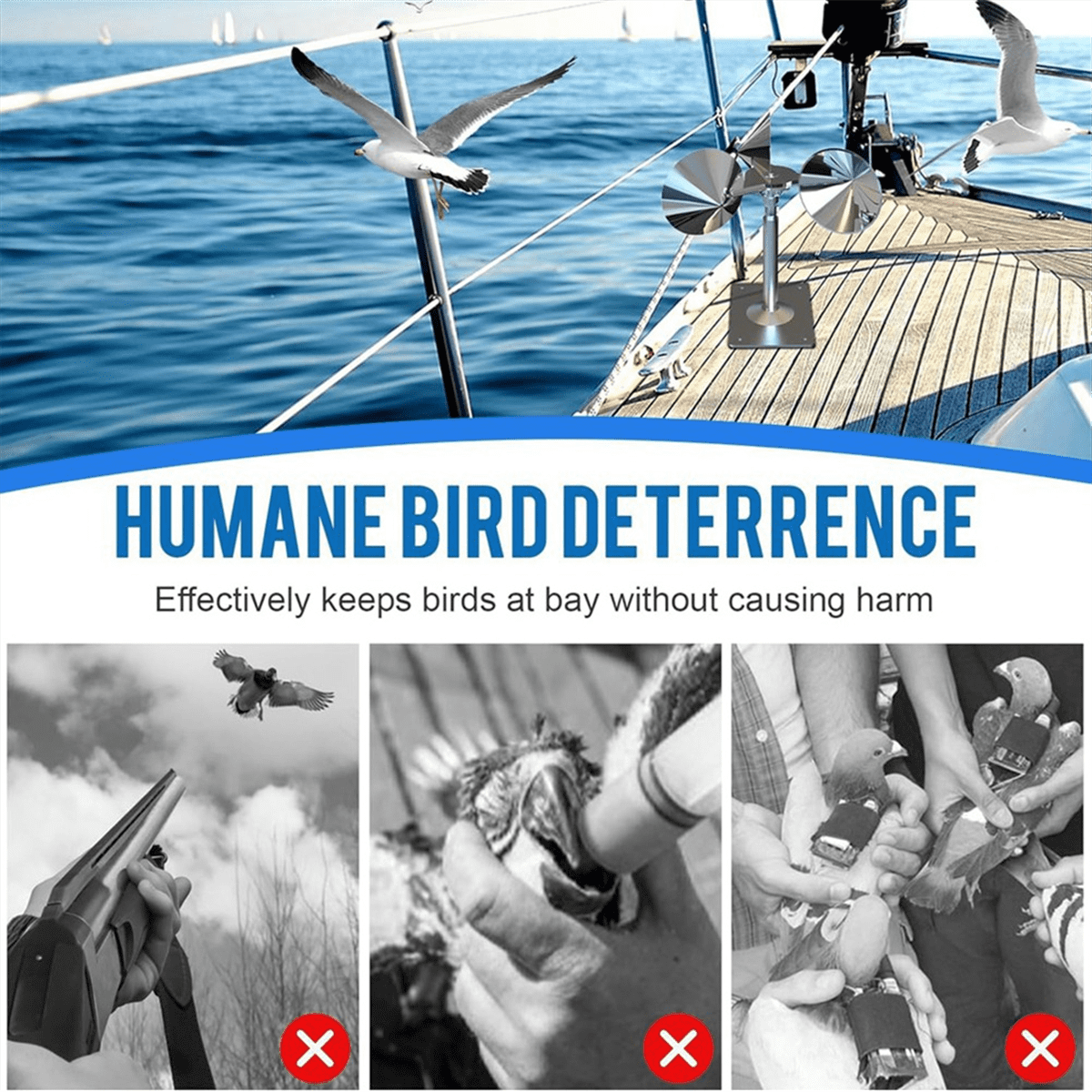 Wind Powered Scare Devices, Reflective Kites for Yard, Garden, Rooftop and Vegetable Gardens, All Birds Such As Pigeons
