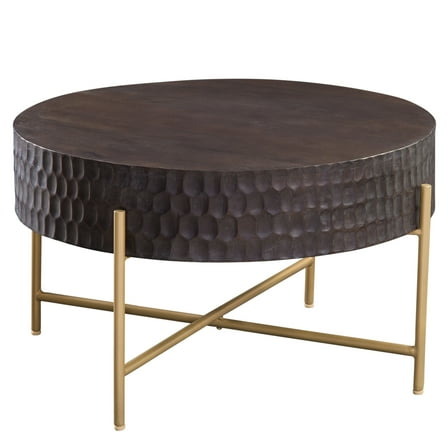 Steve Silver Bobbi Mid Century Modern 30 inch Round Coffee Table, Espresso