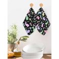 thumbnail image 2 of Happy Easter Kitchen Dish Towels for Drying Dishes Set of 3, Spring Colorful Bunny Floral Rustic Black Waffle Weave Microfiber Hand Tea Bathroom Towels Quick Dry & Absorbent Towel 12x12, 2 of 7