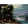 thumbnail image 3 of Jan Brueghel The Elder 14x11 Black Modern Framed Museum Art Print Titled - Wooded River Valley with Road (1602), 3 of 5