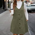 thumbnail image 2 of QATAINLAV Summer Dresses for Women Sleeveless Casual Vest Dress Loose V Neck Cute Mini Pinafore Dresses Solid Color Tank Dress Green XXL, 2 of 6
