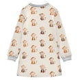 thumbnail image 6 of long-sleeved dress Monkey A-line dress with ribbed cuffs Soft and comfortable, 6 of 6