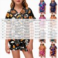 thumbnail image 3 of KPOPLK Girls Short Sleeve Halloween Pajamas Set for Kids Cute Print Collared Tops and Shorts Pjs Set Satin Silk Lightweight Kids Halloween 2 Pieces Outift,Size 2-3 Years, 3 of 5