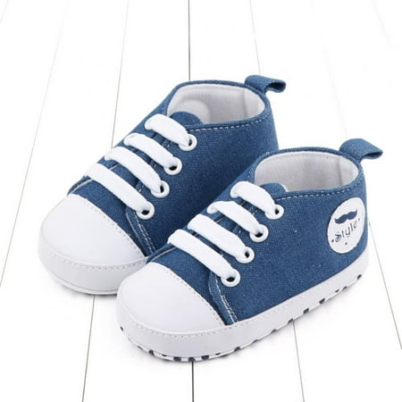 

BULLPIANO Unisex Baby Boy Girl Canvas Sneaker Soft Sole Infant Lace up Newborn Ankle Toddler First Walkers Crib Shoes