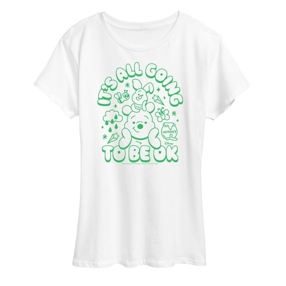 Winnie the Pooh -  Pooh And Piglet Its All Going To Be Ok- Women's Short Sleeve Graphic T-Shirt