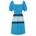thumbnail image 5 of Light Blue Black & Gray Power Stripe Sleeveless Dress beach dresses summer dress korean women dresses for womens, 5 of 6