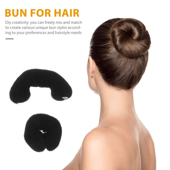 HOOWIFFY 5Pcs Black Donut Bun Maker Hair Accessories for Thick Hair Easy Styling Tools