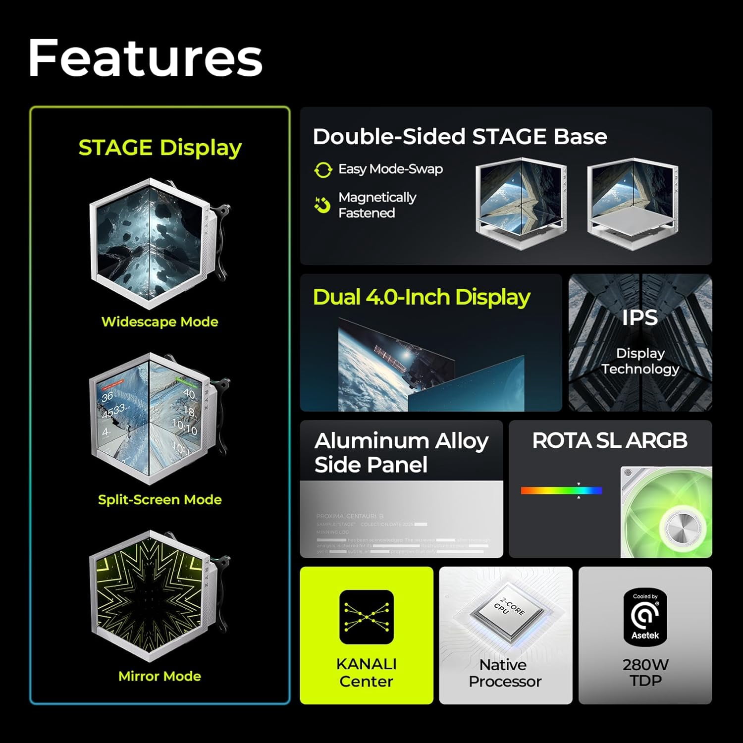 TRYX L-S360A-DM3M-G0K Stage ARGB 360mm AIO Screen3D Display Modes Asetek 7th GenV2 Intel LGA 1851/1700,AMD AM5/AM4-White