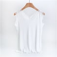 thumbnail image 2 of Tnhcen Women's Solid Color Lace Trim Tank Top Sleepwear Sleeveless Modal Cotton Polyester Blend Pajama L-2XL, 2 of 5