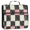 thumbnail image 2 of ALAZA Zipper Binder Pink and Black Checkered Pattern 3 Ring Trapper Keeper File Folder Organizer Bag, 2 of 8