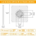thumbnail image 4 of Lámparas para Recámara 40cm 36W 3000K/4000K/6500K Lámpara de Techo LED para Baño, Cuadrada Plafon Modernas para Cocina/Pasillo/Baño/Sala Temperatura de Color Brillo Ajustable (Blanco, Cuadrado), 4 of 15