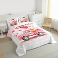 thumbnail image 4 of Homewish Romantic Valentine'S Day Queen Comforter Set,Pink Loves Pattern Bedding Sets,Kawaii Bear Bedding Comforter Set For Girls Kids,Ultra Soft Home Decor Reversible,3 Pieces, 4 of 9